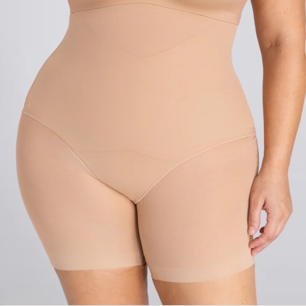 Honeylove SuperPower Shorts Stretch Girdle Tan Shapewear Sculpting Shorts 3X